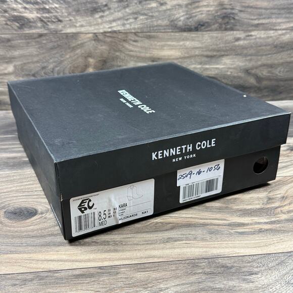 NIB Kenneth Cole New York Kara 8.5M Western Pointed Toe Suede Ankle Boots Khaki - Picture 8 of 9